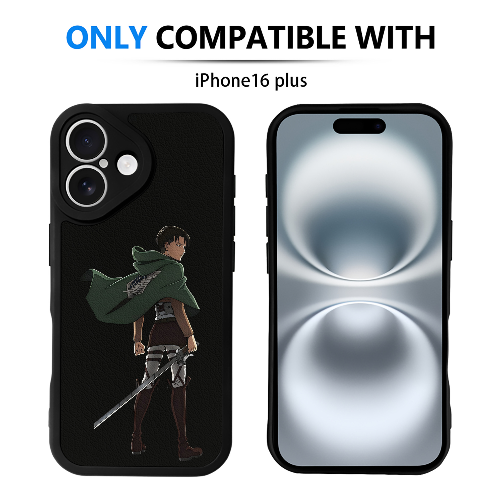 （画像用） 進撃の巨人 リヴァイ·アッカーマン Attack on Titan Levi Ackerman 【iPhone 16シリーズ対応】シリコンスマホケース（レザー調） 材質：シリコン